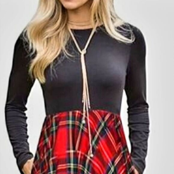 NWT LEVACA PLAID DRESS - Picture 1 of 5